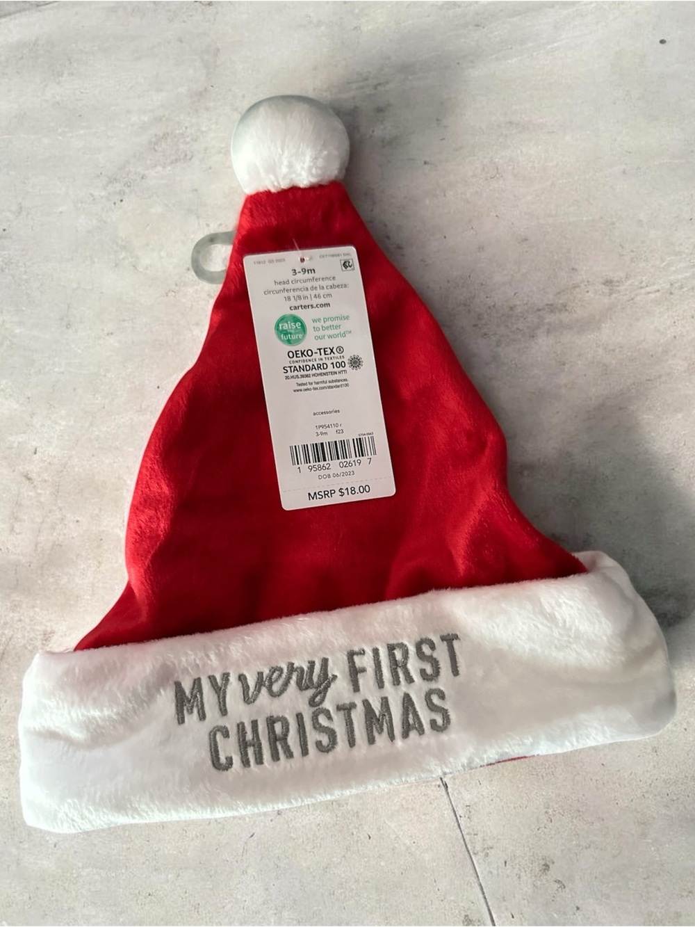 size 3-9m My Very First Christmas santa hat NWT
